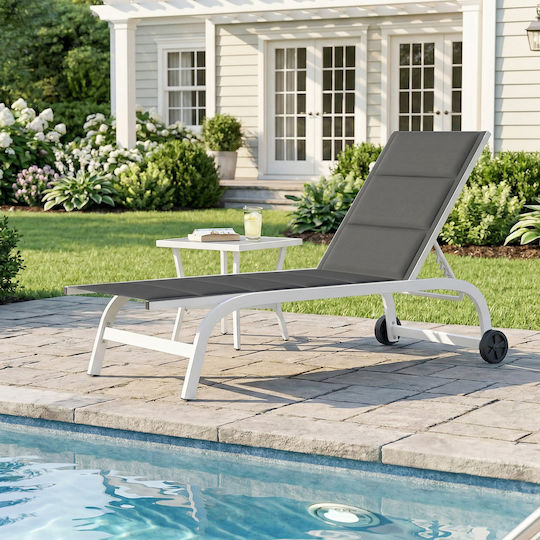 Outsunny Beach Lounger Armchair Aluminium Grey 57x57cm