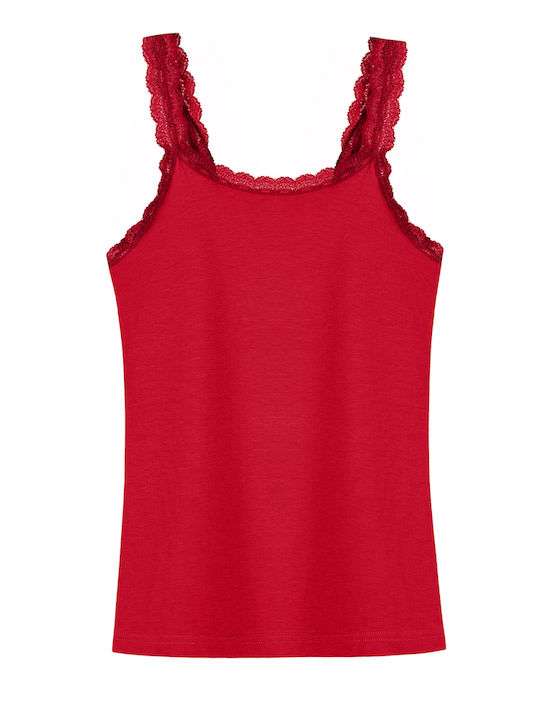 Red Women's Tank Top with Spaghetti Strap