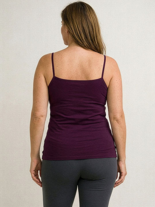 Sleeveless Cotton Purple Women's T-Shirt Sleeveless Cotton Purple Women's T-Shirt