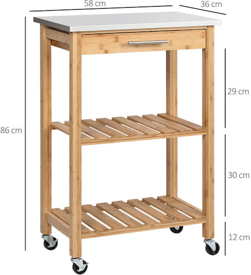 HomCom Wooden Trolley 801-233