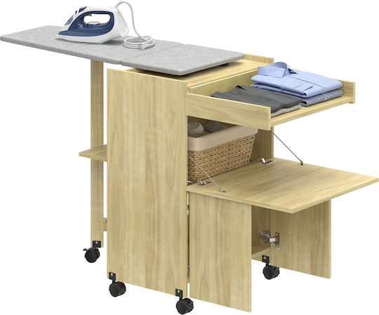 HomCom Bügelbrett Für Dampfbügeleisen Zusammenklappbar 87x41cm