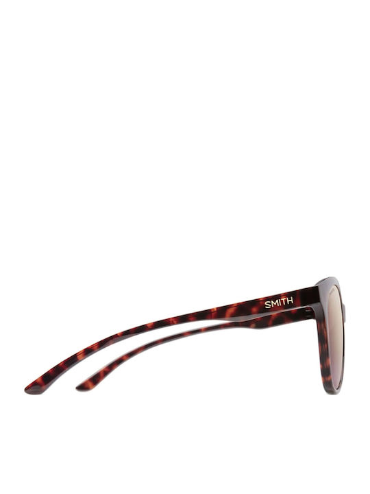 Smith Unisex Sunglasses With Rose Gold Tartaruga Frame And Brown Polarized Mirror Lens