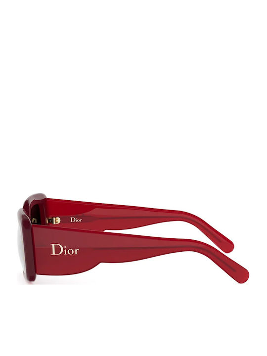 Dior Women's Sunglasses with Burgundy Horn-Rimmed Frame and Burgundy Gradient Lens