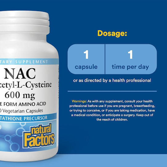 Natural Factors Киселина 600мг