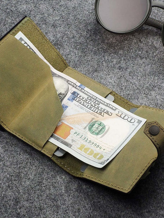 Hiker Кожено мъжко портмоне с RFID Зелен