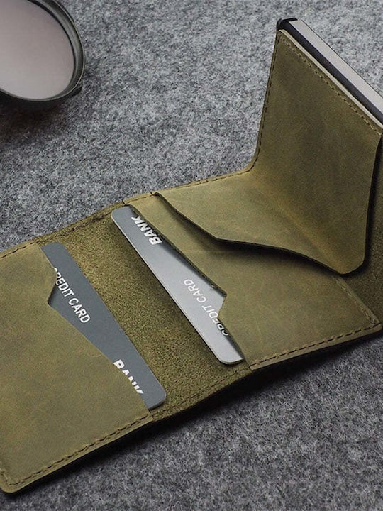 Hiker Кожено мъжко портмоне с RFID Зелен