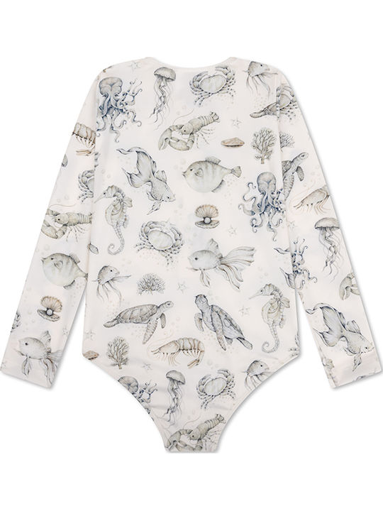 Swim Essentials Kids One-Piece Swimwear With Long Sleeve Girls Sea Life