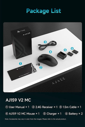 AJ159 V2 MC Mouse de Gaming Wireless 24000 DPI Alb