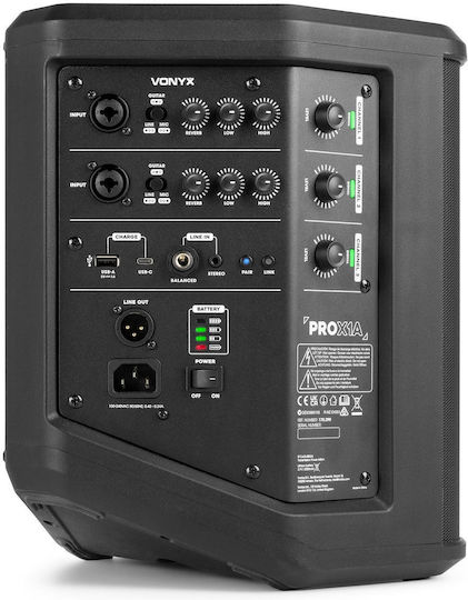 Vonyx Pro X1A Active PA Speaker with Woofer 6.5" with Battery 29x24x33.8cm