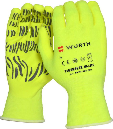 Wurth Tigerflex Hi-lite Arbeitshandschuhe Gelb Nitril/Polyester 1Stück