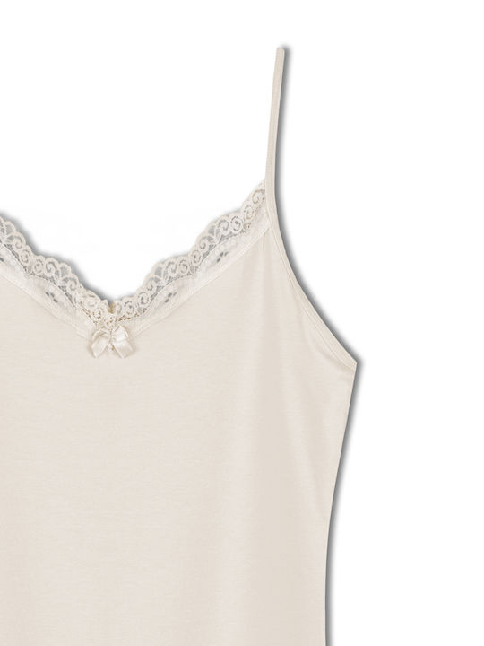 Sleeveless Beige Women's Tank Top