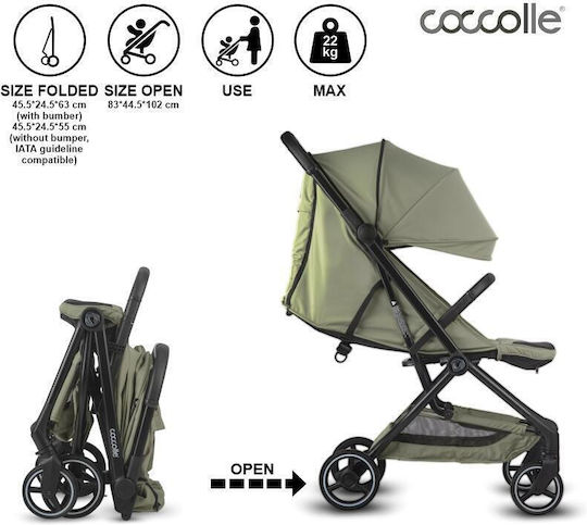 Coccolle Sierra Baby Stroller Suitable for Newborn Sage Green