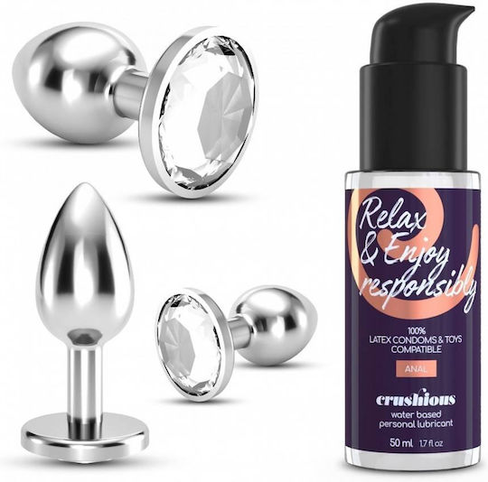 Crushious Bijou Analspielzeug Set Klein Silber 3 Stück