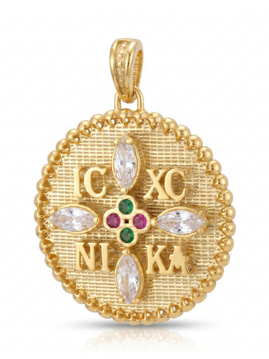 Kiriakos Gofas Pendant Constantine Coin Gold 9K