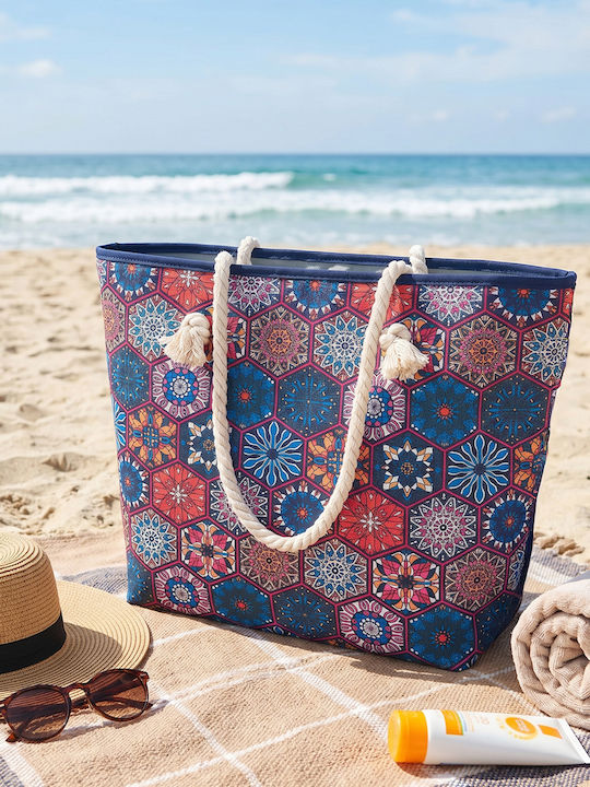 Geantă De Plajă Din Material Textil Multicoloră
