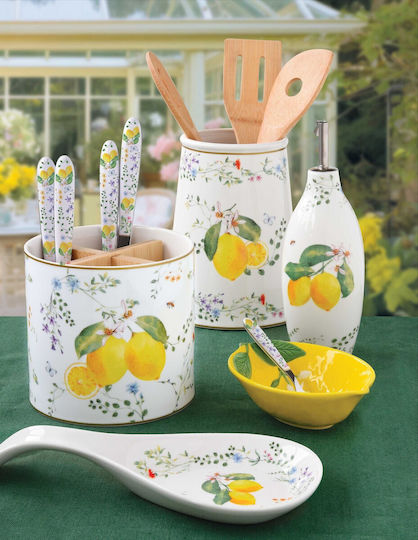 Easylife Fleurs Et Citrons Cutie De Ulei Din Porțelan Cu Flux 300ml