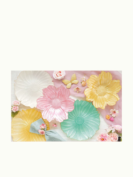 Easylife Spring Glass Bol Decorativ Din Sticlă Alb 30x30cm