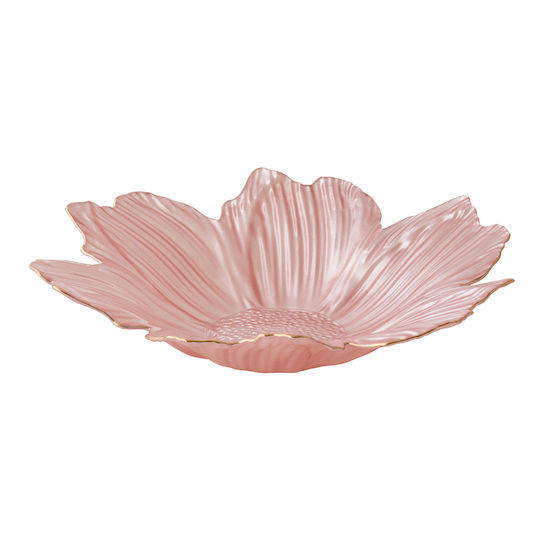 Easylife Spring Glass Διακοσμητικό Μπωλ Γυάλινο Λευκό 30x30cm