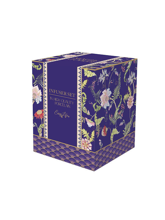 Easylife Magie D'orient Lila Tasse aus Porzellan mit Deckel 350ml Verschiedene Designs oder Farben oder personalisiert