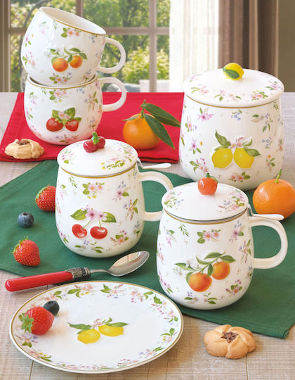 Easylife Fancy Fruit Cană Din Porțelan Cu Capac În Diferite Modele Portocalii 450ml (Diverse Designuri) Easylife Fancy Fruit Cană Din Porțelan Cu Capac În Diferite Modele Portocalii 450ml (Diverse Designuri)