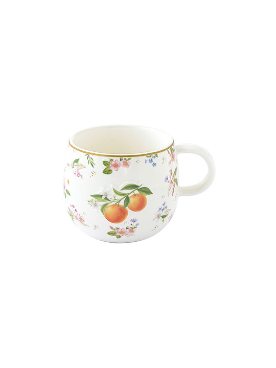 Easylife Fancy Fruit Κούπα από Πορσελάνη σε Διάφορα Σχέδια Πορτοκαλί 400ml (Διάφορα Σχέδια)
