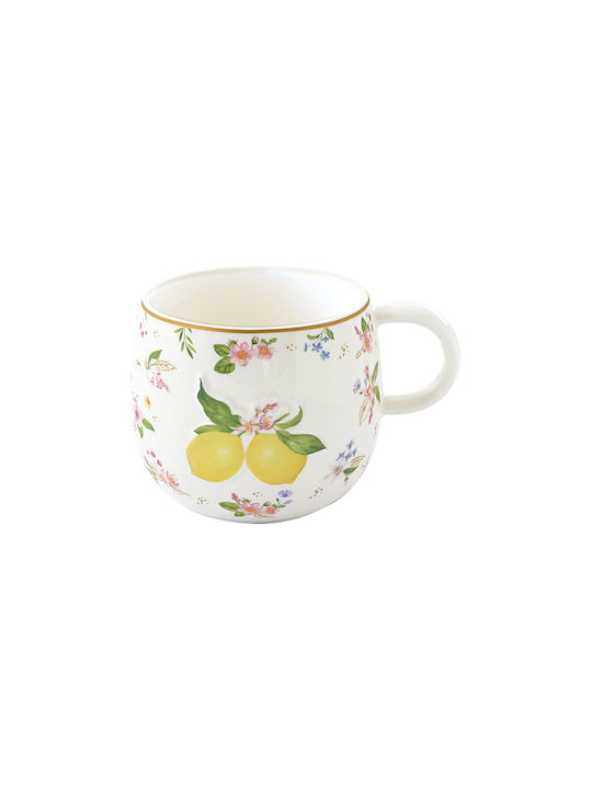 Easylife Fancy Fruit Κούπα από Πορσελάνη σε Διάφορα Σχέδια Πορτοκαλί 400ml (Διάφορα Σχέδια)