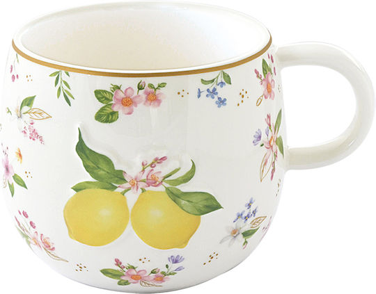 Easylife Fancy Fruit Mug Made of Porcelain in Various Orange Designs 400ml (Various Designs)