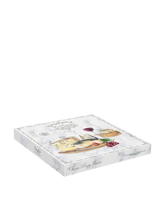 Easylife Les Fromages Πιατέλα Σερβιρίσματος Γυάλινη Πολύχρωμη