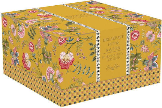 Easylife Magie D'orient Yellow Φλιτζάνι Tσαγιού από Πορσελάνη Κίτρινο 400ml