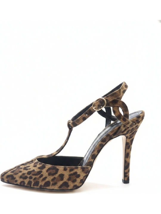 Heels with High Heel Brown 103-LEOPAR