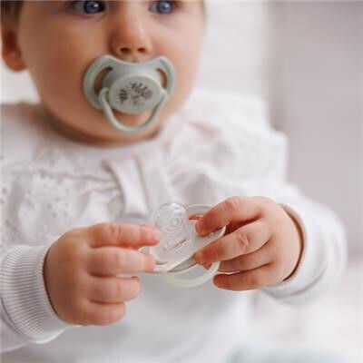 Babyono Night Silicone Pacifier White for 6-18 Months