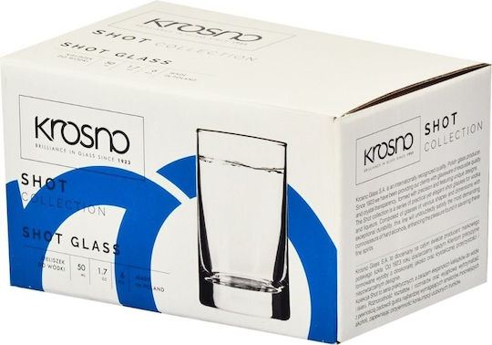 Krosno Σφηνοπότηρα Γυάλινα 50ml 6τμχ