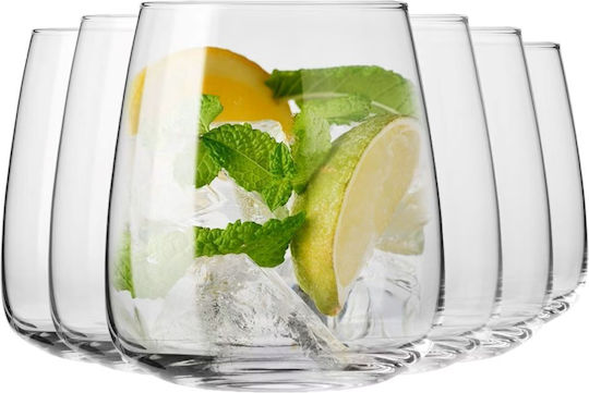 Krosno Modern Set of Water / Cocktail Glasses Glass 470ml 6 Pieces