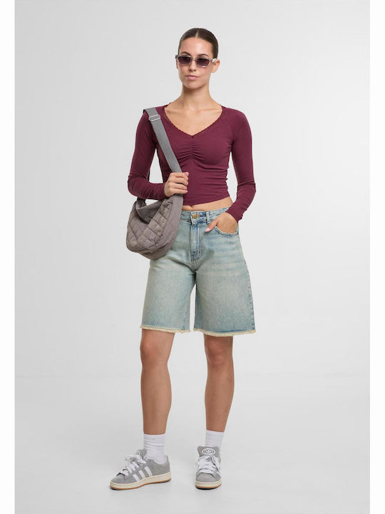 Women's Blouse with Lace Cherry