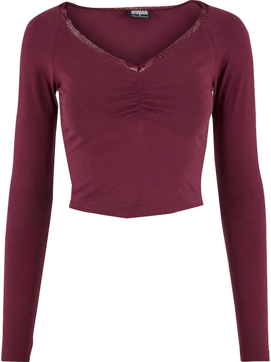 Women's Blouse with Lace Cherry