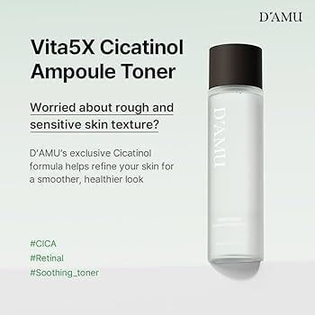 D'amu Facial Toning Liquid with Centella Asiatica, Ceramides & Vitamin C 200ml
