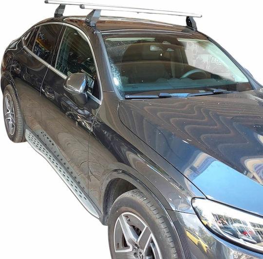Menabo Aluminum Car Roof Bars Roof Rack for Mercedes-Benz GLC 2020> Set with Roof Rack Legs and Lock Silver MP.MGLC.05