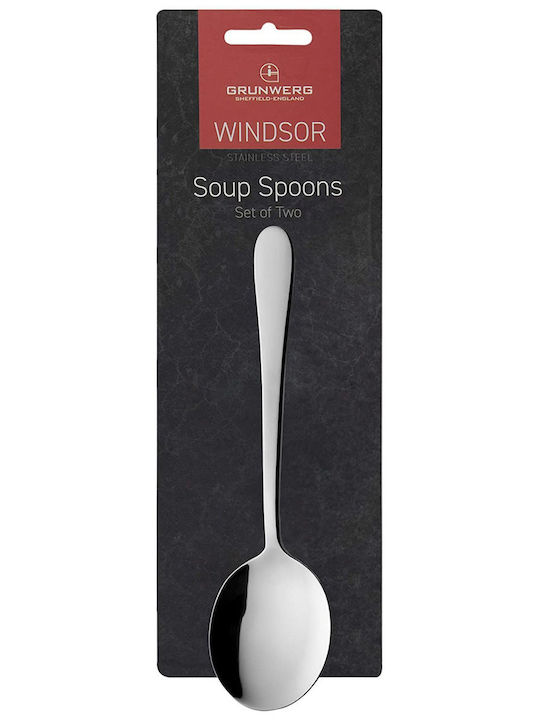 Grunwerg Windsor Set Löffel Rostfreier Stahl Silber 17.5cm 2 Stück
