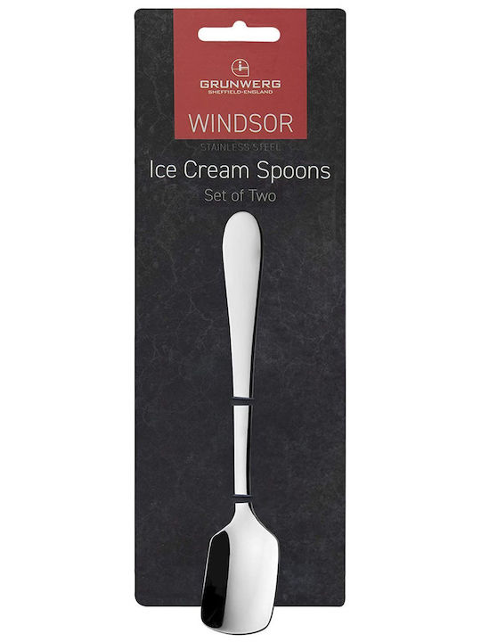 Grunwerg Windsor Dessert / Eiscreme Löffel Rostfreier Stahl Silber 15.5cm 2 Stück