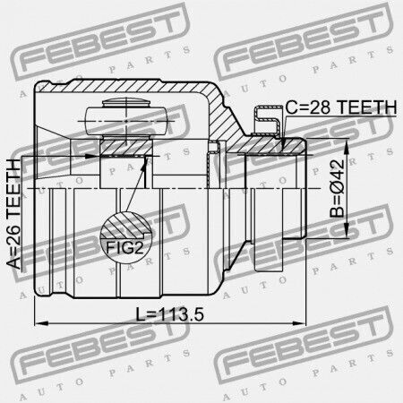 Rechter Innenverbindung Kia Sorento 02 2002-2006 Dom 49592-3e210