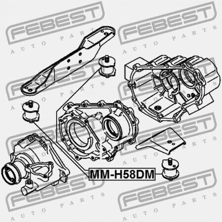 Kissen Für Hintere Differenzial Mitsubishi Pajero Mini H53 58a 1998.08 Jpn Mr165378