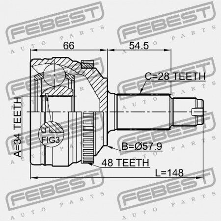 Febest Externe Verbindung Ssang Yong New Actyon Korando C 2010-2013
