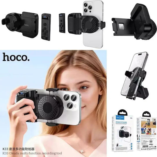 Hoco Βάση Κινητού Αυτοκινήτου με Αντιολισθητική Επιφάνεια Μαύρη