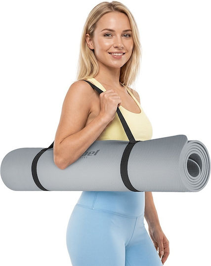 Rebel Active Στρώμα Γυμναστικής Yoga Γκρι (200x90cm)