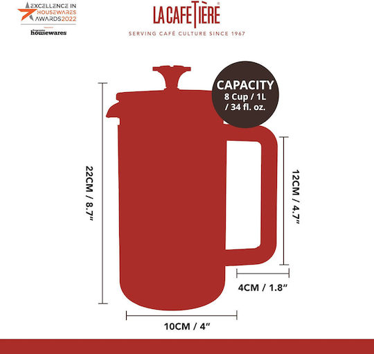 Ръчна филтърна кафеварка Неръждаема стомана 1l Pisa La Cafetiere