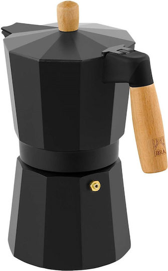 Bra Cafetieră Pentru Plită Espresso Inox Neagră