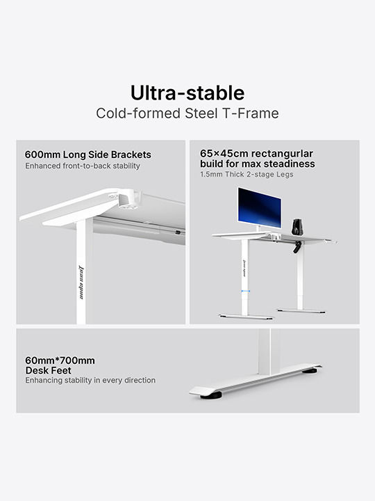 Anda Seat Ηλεκτρικό Γραφείο Xtreme-E White με Μεταλλικά Πόδια & Ρυθμιζόμενο Ύψος 140x75x71εκ.
