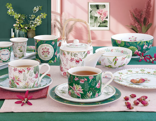 Easylife Botanique Chic Dessert Turm Ständer & Tabletts aus Porzellan Gold Ø29cm Easylife Botanique Chic Dessert Turm Ständer & Tabletts aus Porzellan Gold Ø29cm