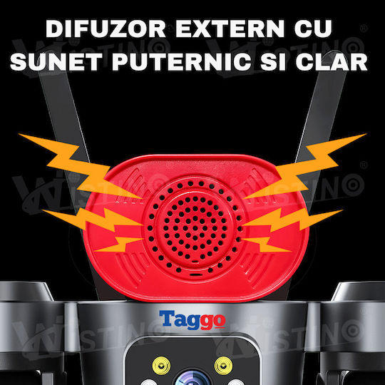 Taggo PRO-Q70 IP Cameră de Supraveghere 4G 15MP Impermeabilă cu Comunicare Bidirecțională și Obiectiv de 1.6mm