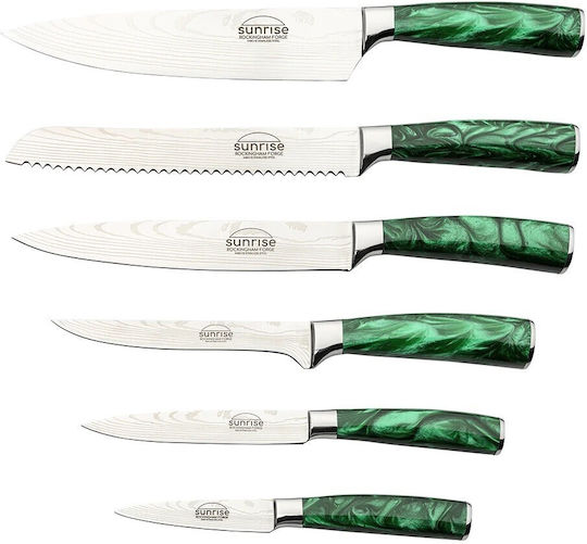 Grunwerg Messer Set mit Sockel aus Rostfreier Stahl 7 Stück